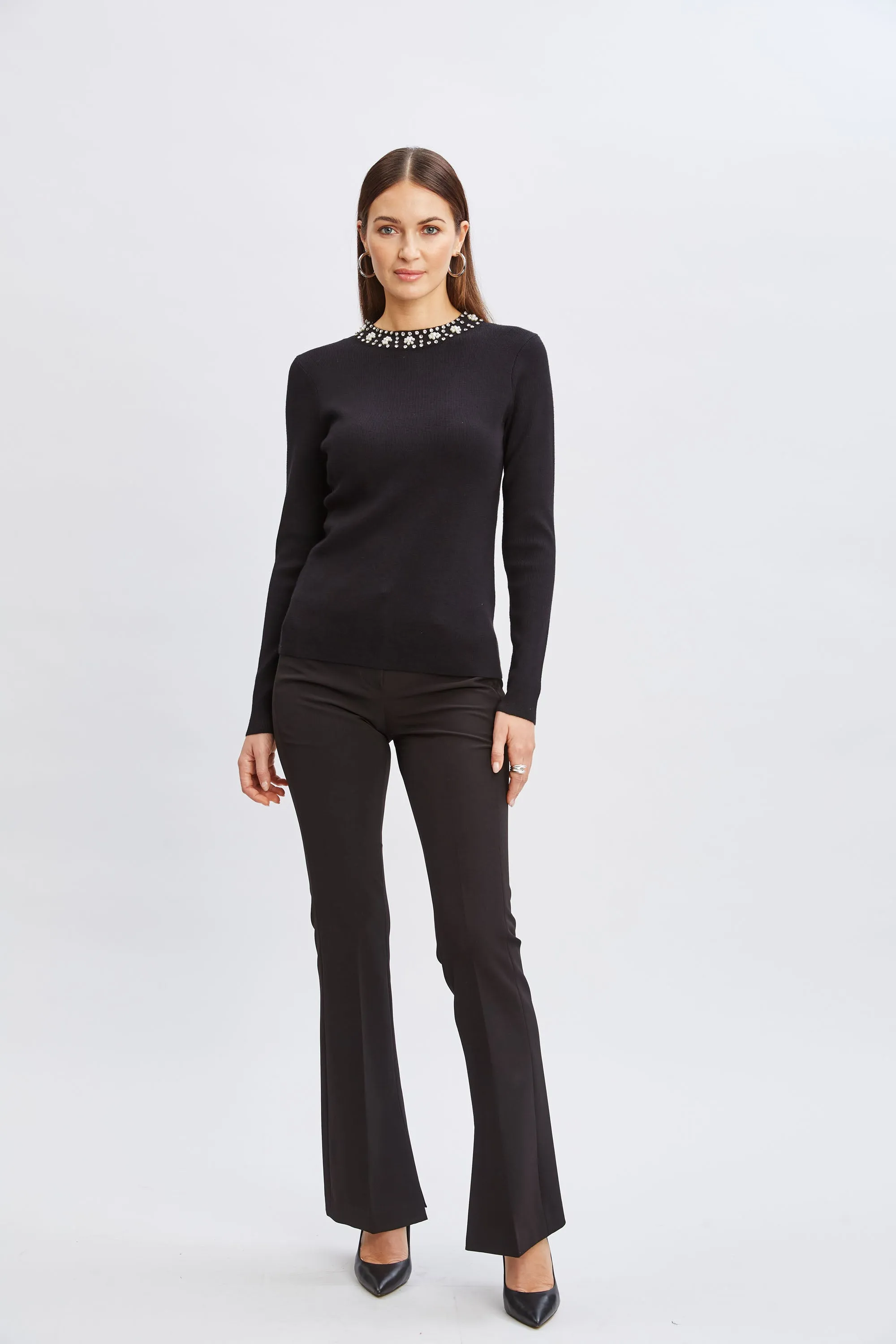 T-Tahari Mock Pearl Neck Sweater