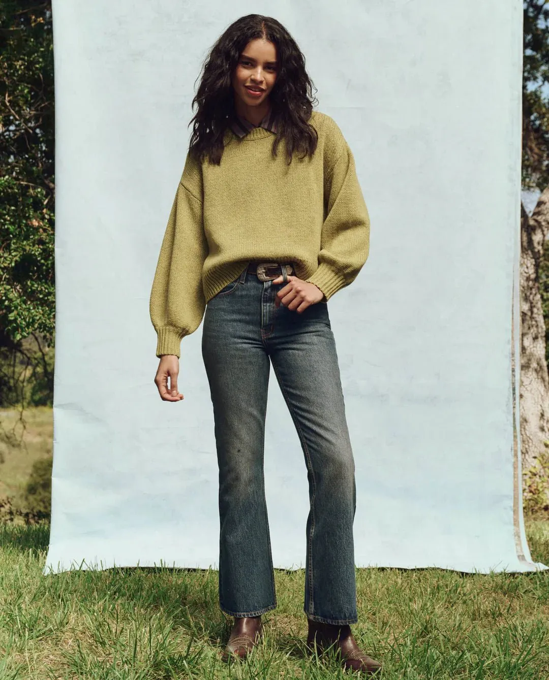 THE GREAT - Sprig Bubble Pullover Wool Sweater