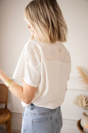 Touch Of Fleur White - T-Shirt