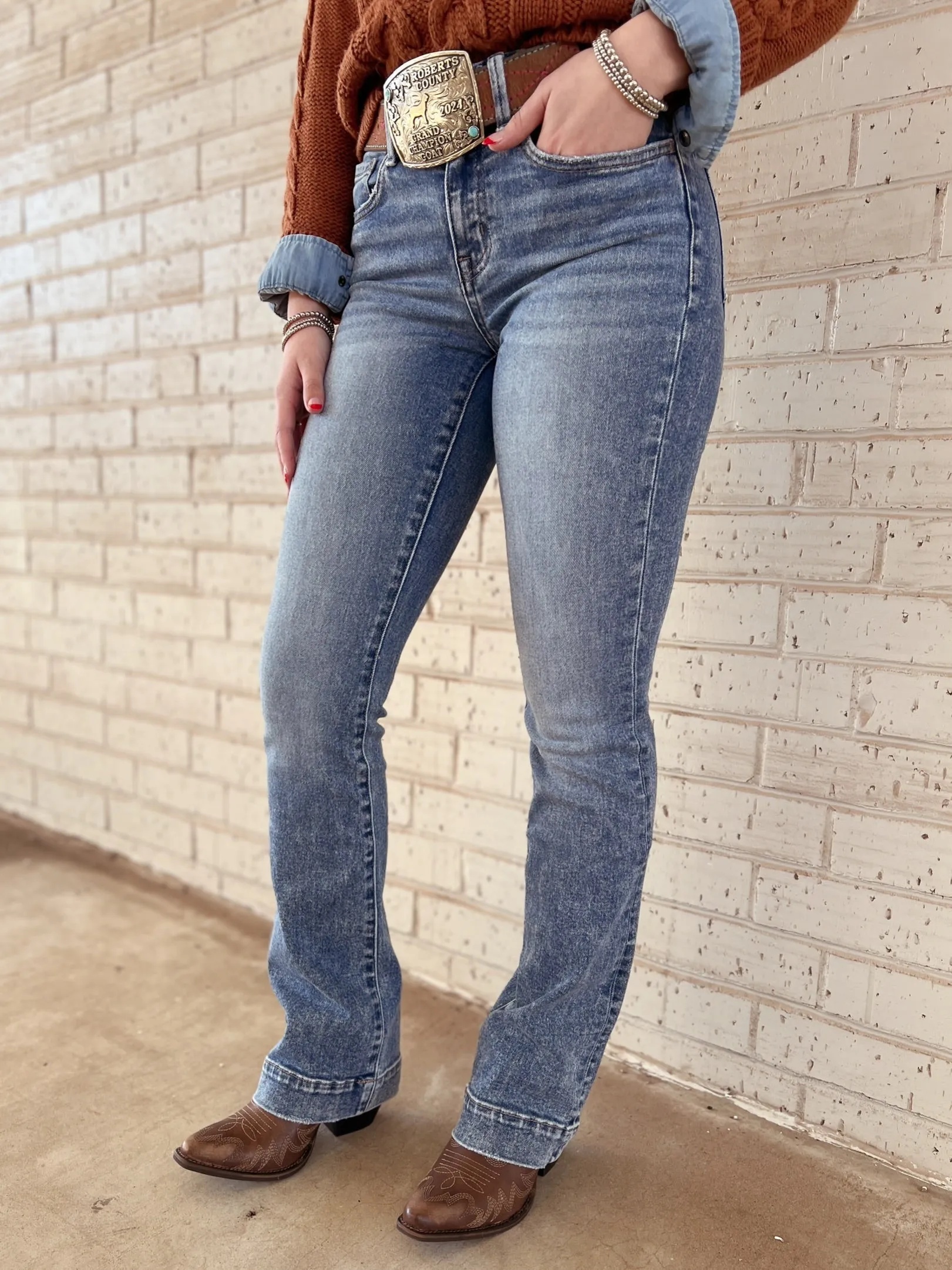 Vervet Mid-Rise Bootcut Medium Wash Jeans