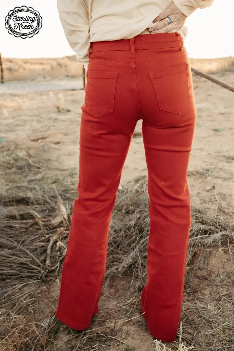 Walking West Denim Red Long