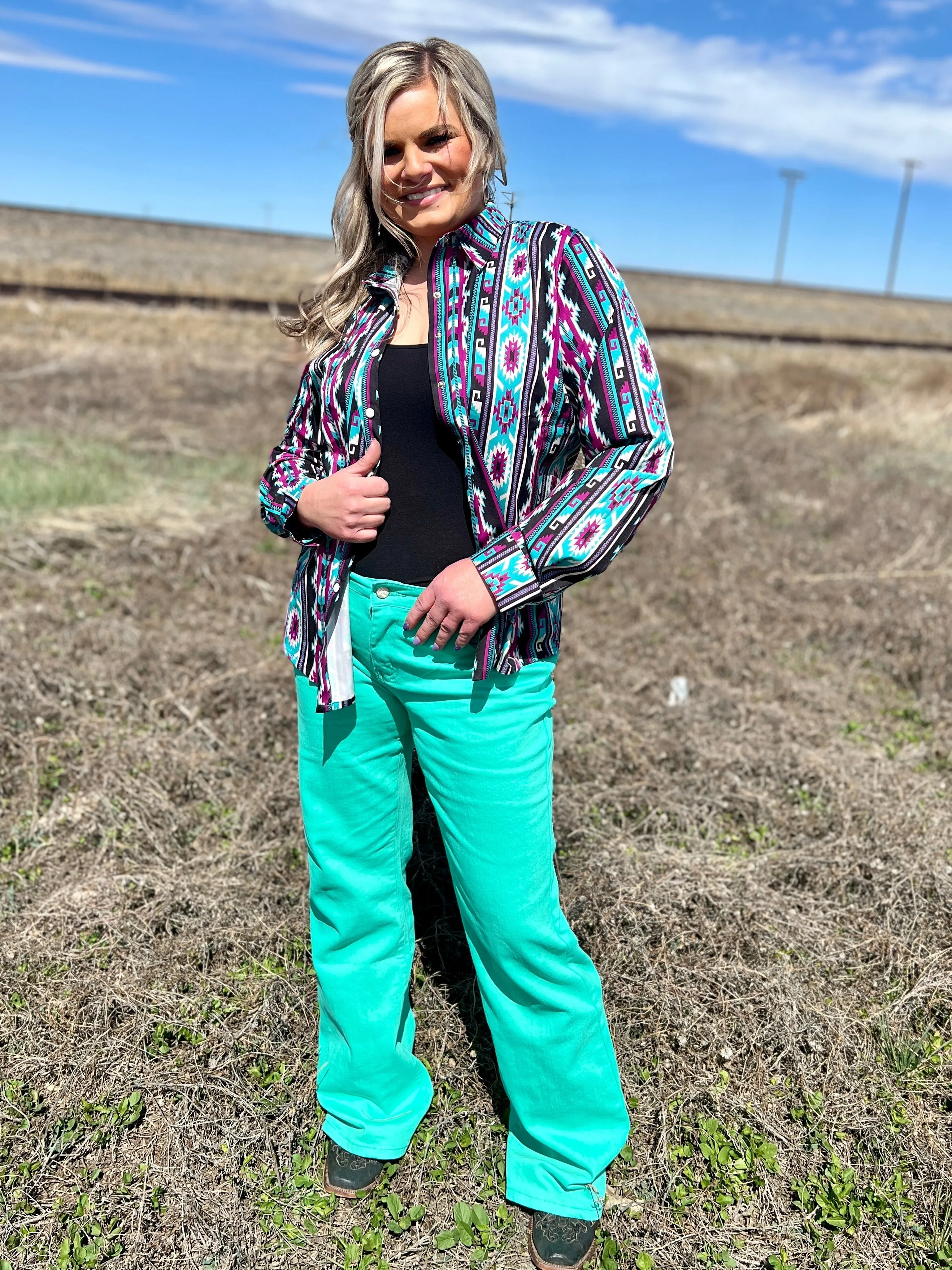 Walking West Denim Turquoise LONG*