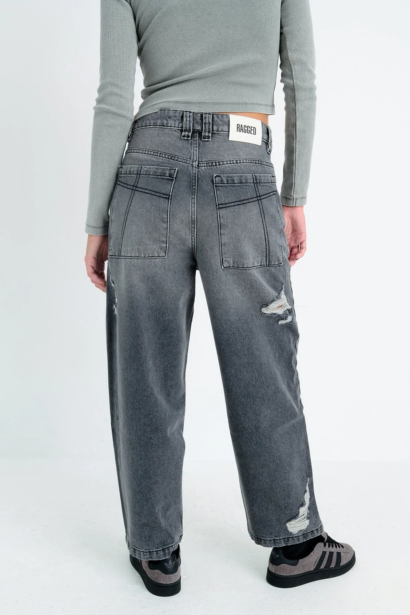 Washed Grey Relaxed Biggie Jeans