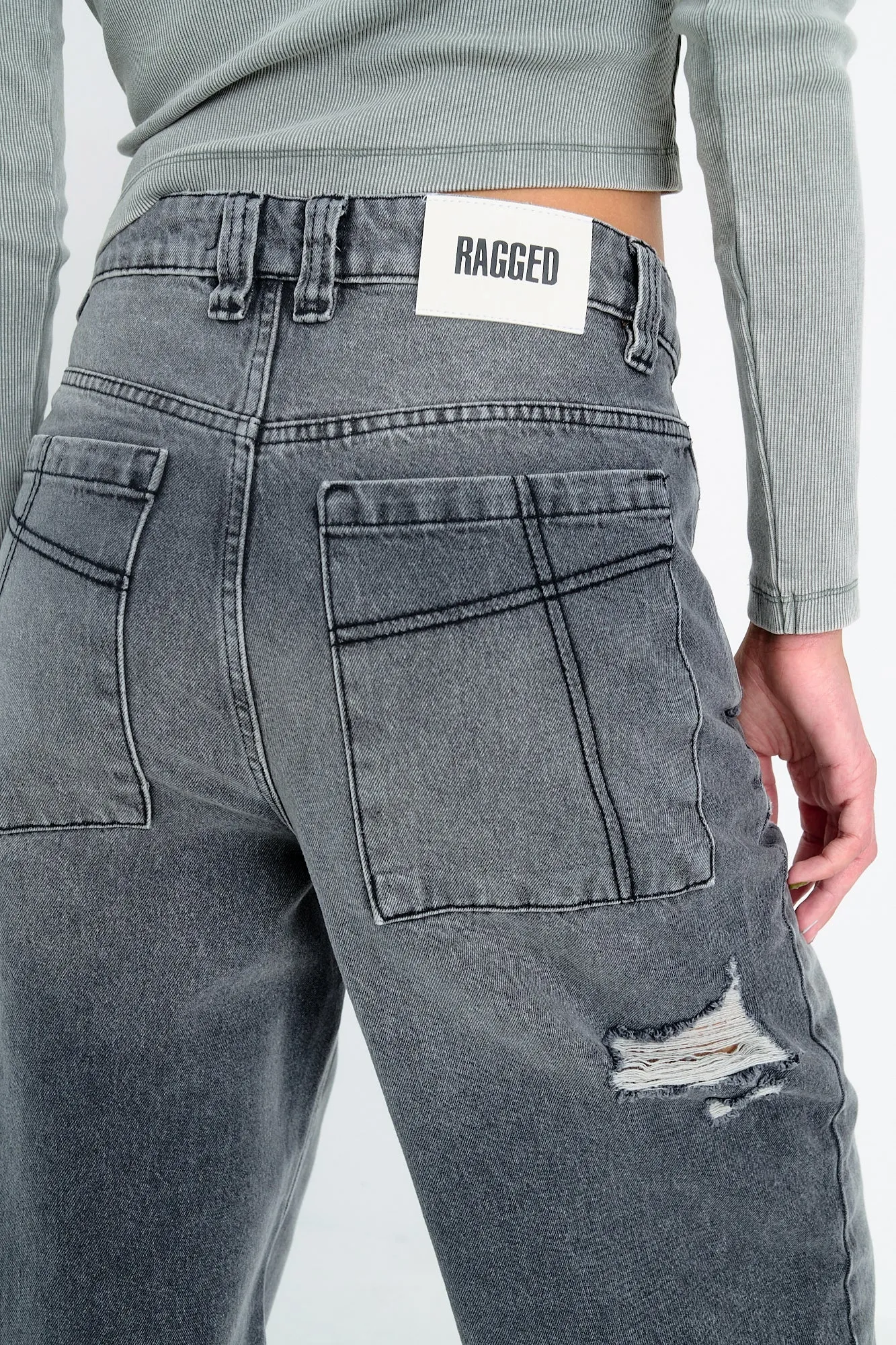 Washed Grey Relaxed Biggie Jeans