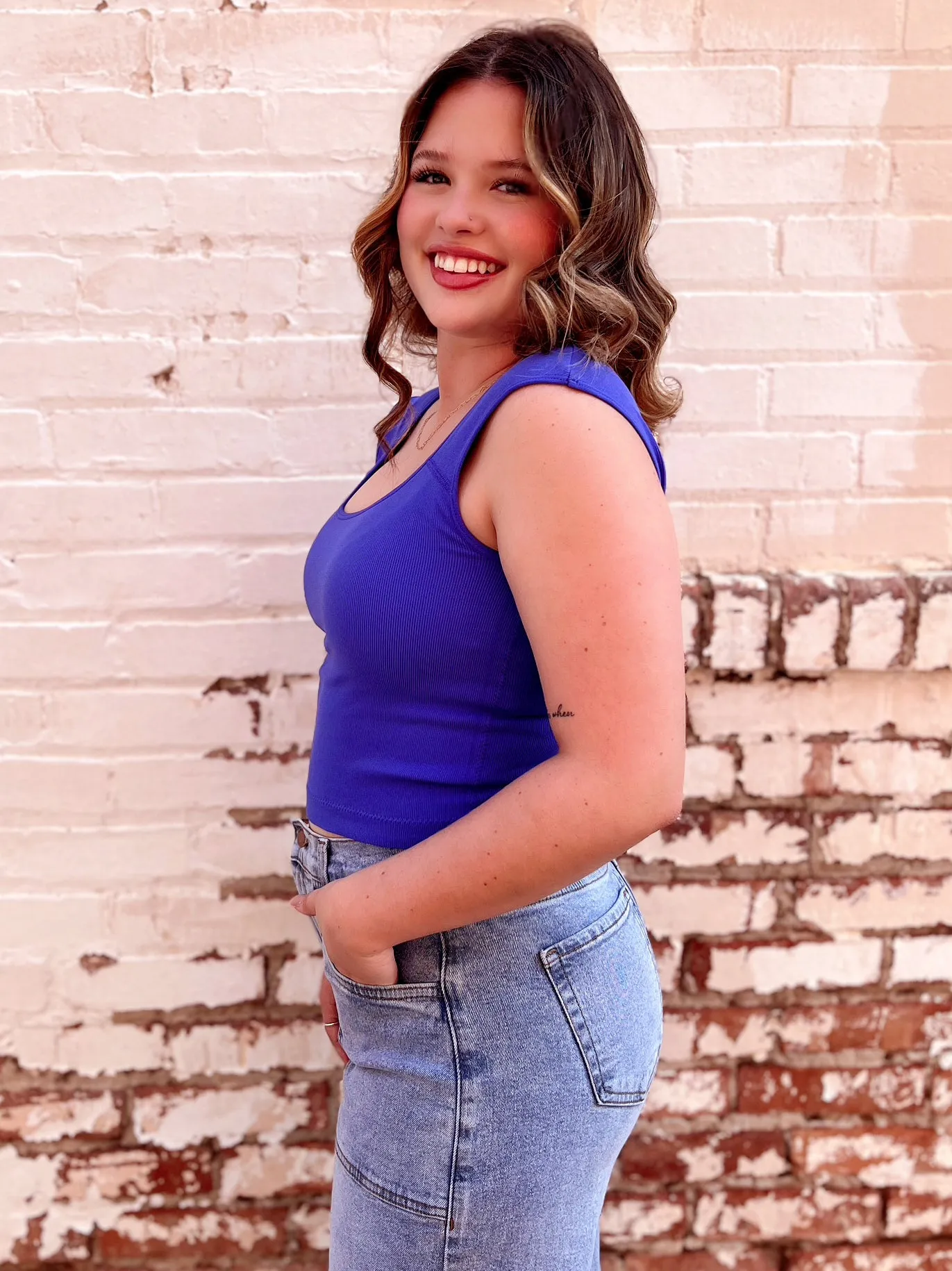 Wide Leg And Cuff Denim Jeans