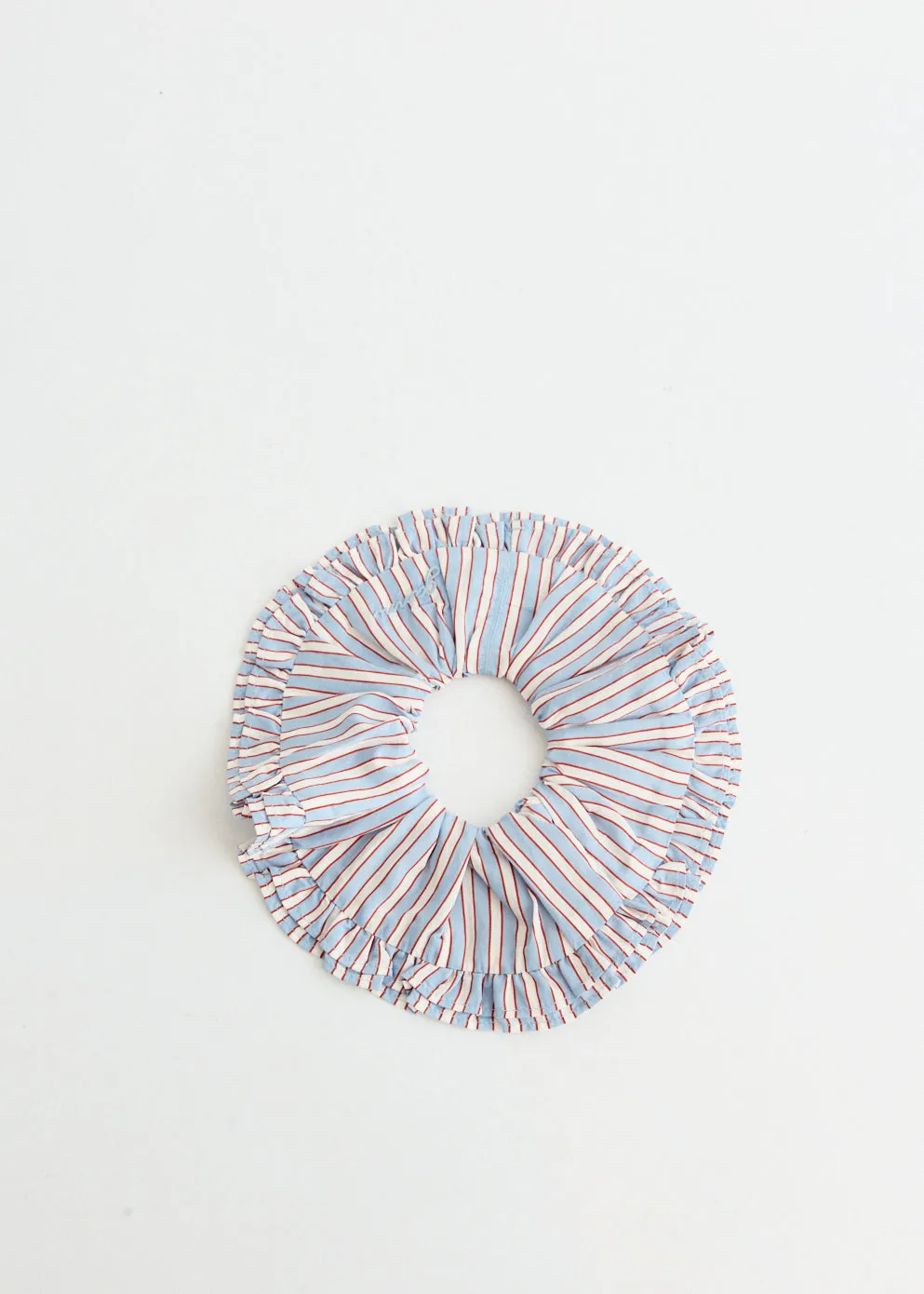 Yarn Dyed Stripe Frill Scrunchie